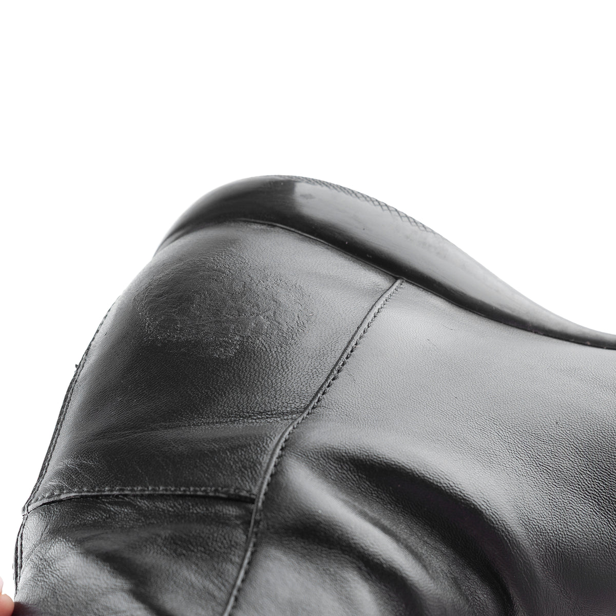Prada Sport Black Leather Knee-High Flat Boots