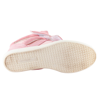Philipp Plein Pink Suede Crystal Skull Wedge Sneakers