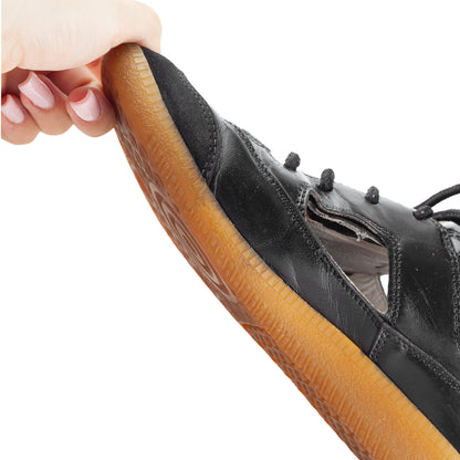 Maison Martin Margiela Replica Cut-Out Black Leather High-Top Sneakers