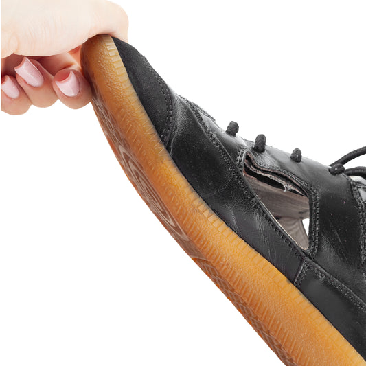 Maison Martin Margiela Replica Cut-Out Black Leather High-Top Sneakers