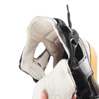 Maison Martin Margiela Replica Cut-Out Black Leather High-Top Sneakers