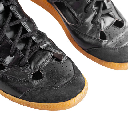 Maison Martin Margiela Replica Cut-Out Black Leather High-Top Sneakers