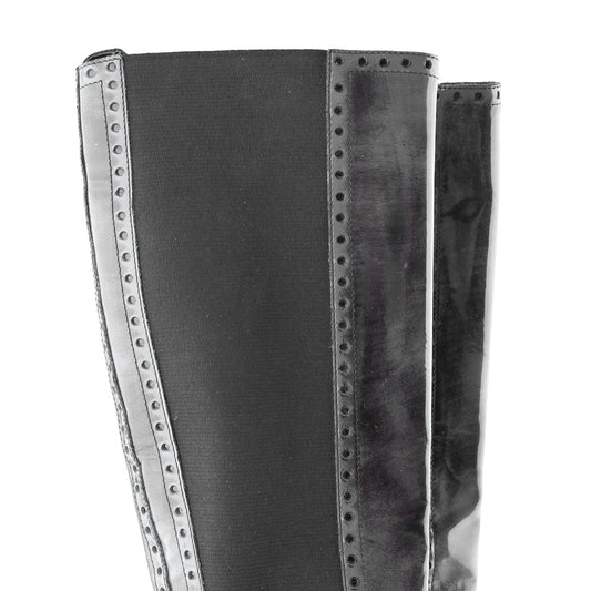 Gucci Black Leather Brogue Knee-High Boots