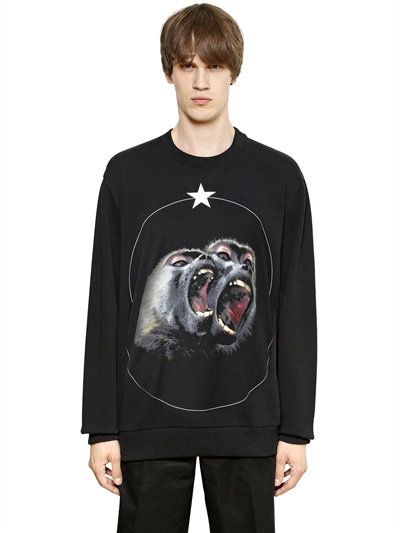 Givenchy Paris S/S 2016 Monkey Brothers Vintage Black Sweatshirt (S)