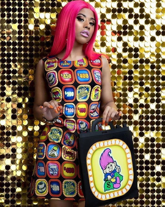 Moschino Couture AW 2019 "Good Luck Trolls" Printed Mini Dress
