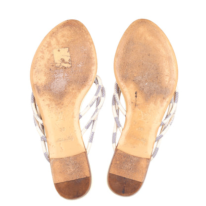 Louis Vuitton Damier Azur Rope Strap Flat Sandals