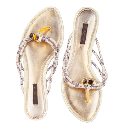 Louis Vuitton Damier Azur Rope Strap Flat Sandals