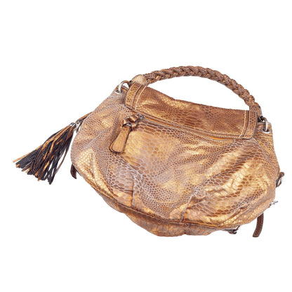 GUESS Vintage Metallic Gold Snakeskin-Effect Shoulder Bag