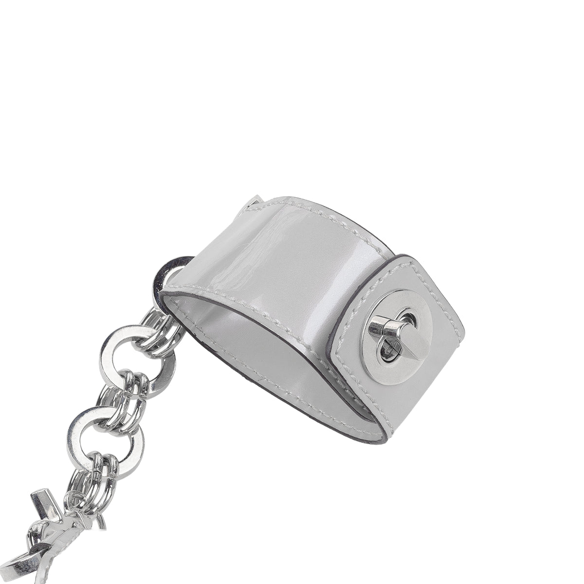 Pierre Balmain White Patent Leather Wrist Cuff Clutch Bag