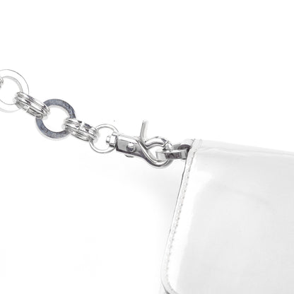 Pierre Balmain White Patent Leather Wrist Cuff Clutch Bag