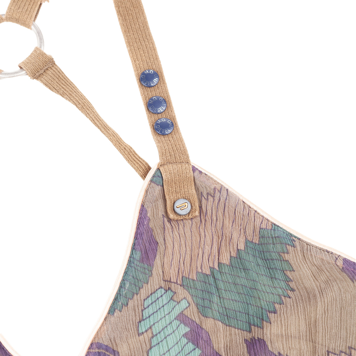 Diesel Silk Abstract Print Halter Top