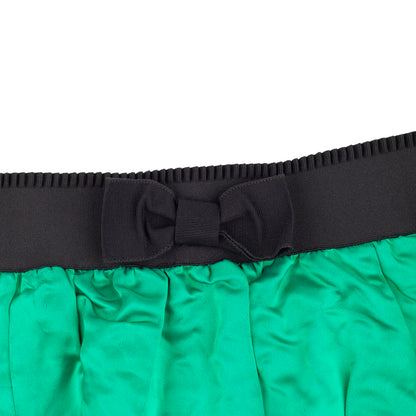 D&G Dolce & Gabbana Emerald Green Satin Bubble Mini Skirt