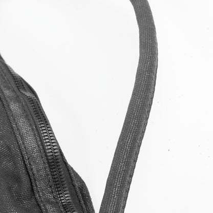 Diesel Black Coated Canvas Shoulder Bag with Oversized Turn-Lock