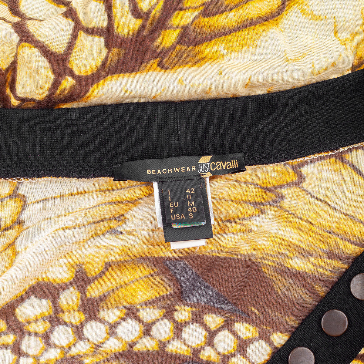 Just Cavalli Beachwear Butterfly Print Studded Vest Top