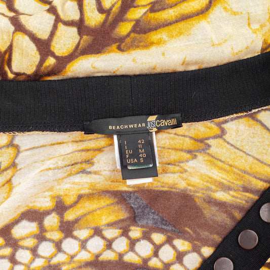 Just Cavalli Beachwear Butterfly Print Studded Vest Top