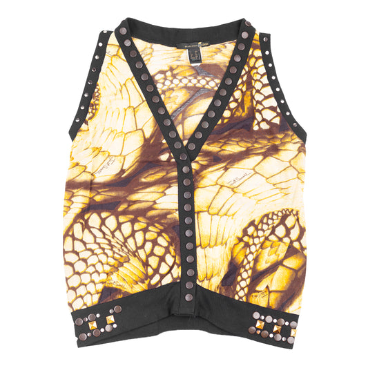 Just Cavalli Beachwear Butterfly Print Studded Vest Top