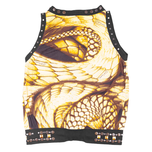 Just Cavalli Beachwear Butterfly Print Studded Vest Top