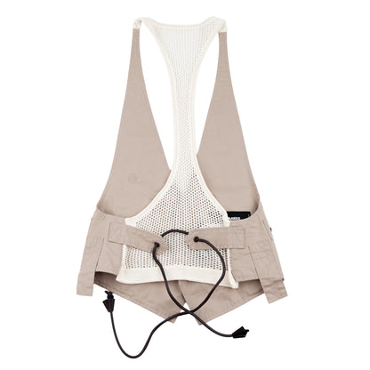 DSQUARED2 SS2016 Beige Distressed Halter Vest with Mesh Racerback