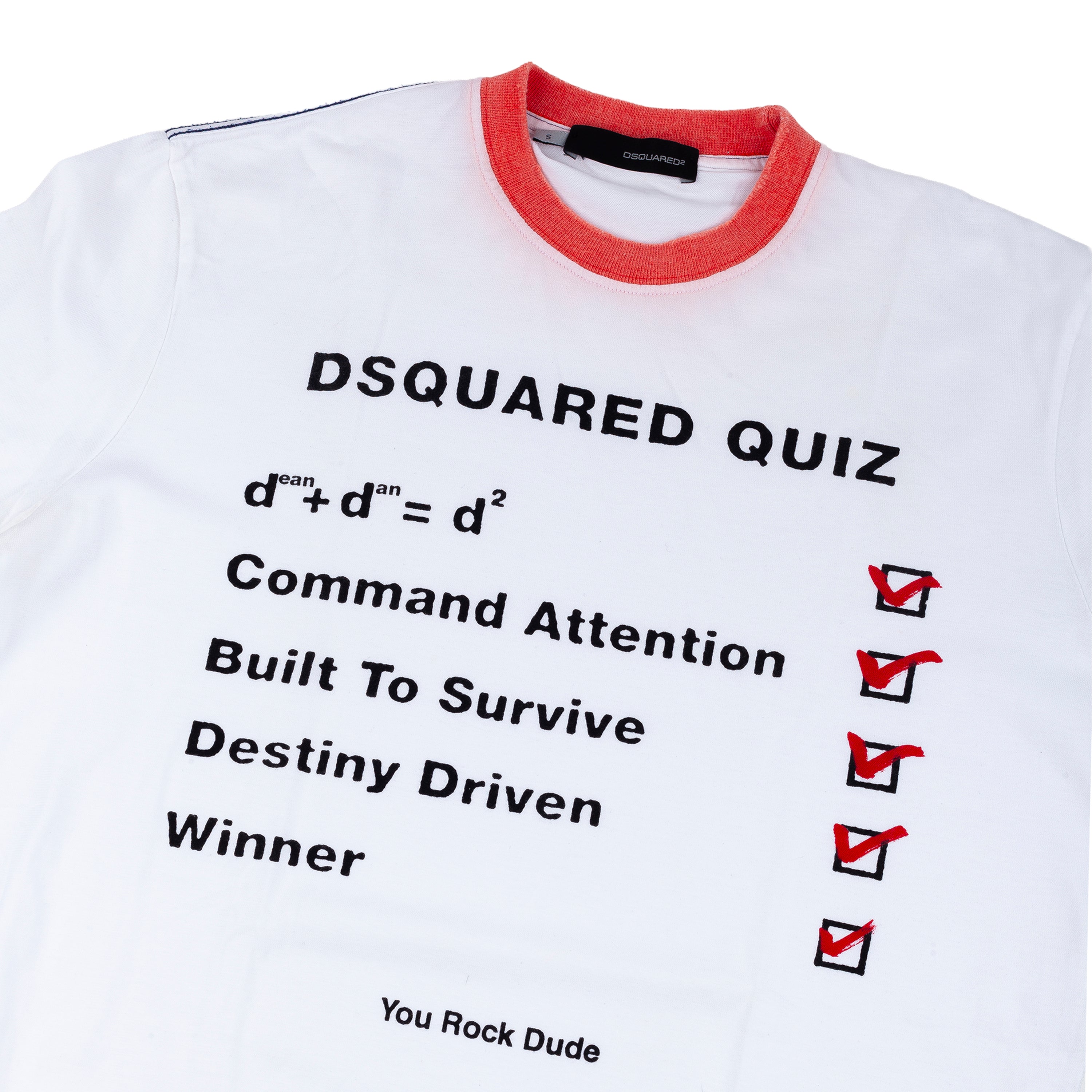 DSQUARED2 White Dsquared Quiz Graphic Ringer T-Shirt