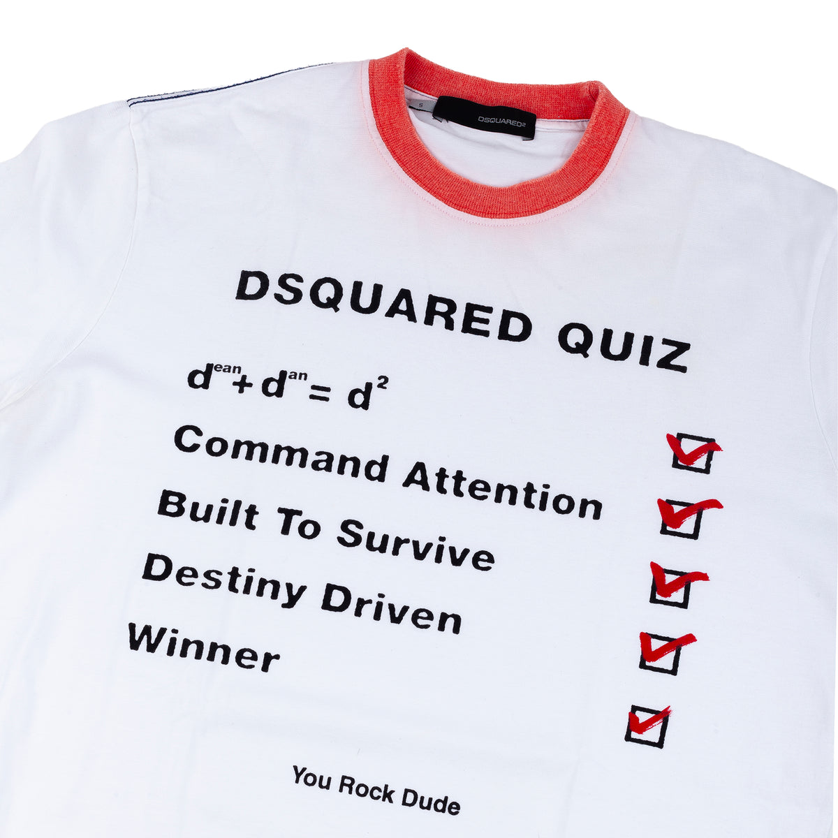DSQUARED2 White Dsquared Quiz Graphic Ringer T-Shirt