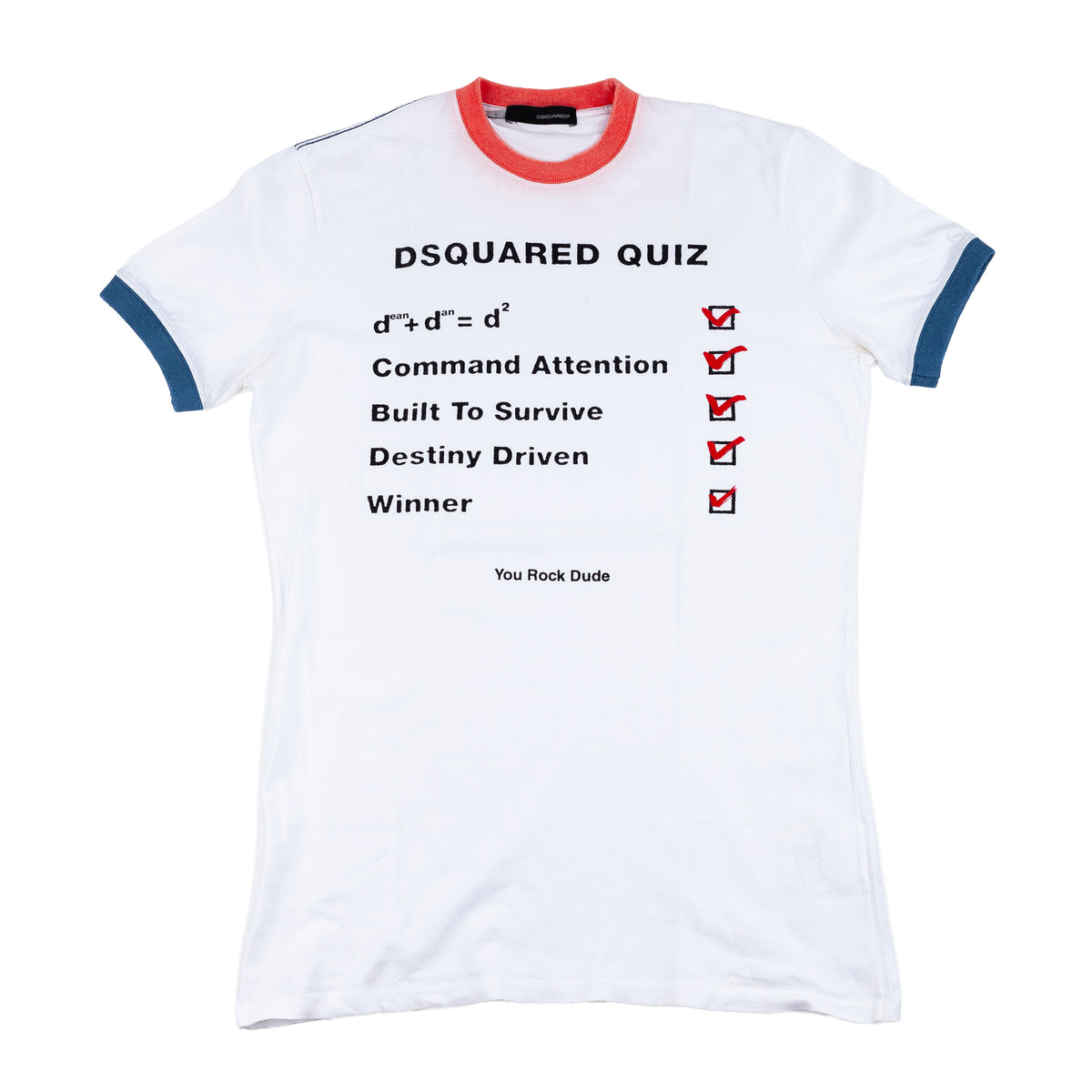 DSQUARED2 White Dsquared Quiz Graphic Ringer T-Shirt