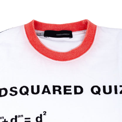 DSQUARED2 White Dsquared Quiz Graphic Ringer T-Shirt