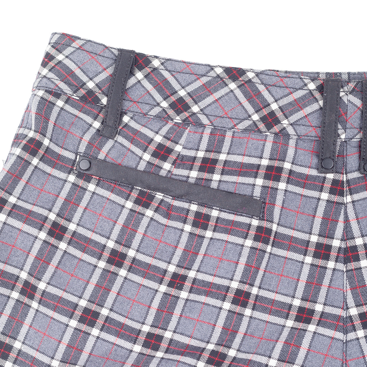 Plein Sud Jeanius Grey Tartan Plaid Mini Shorts