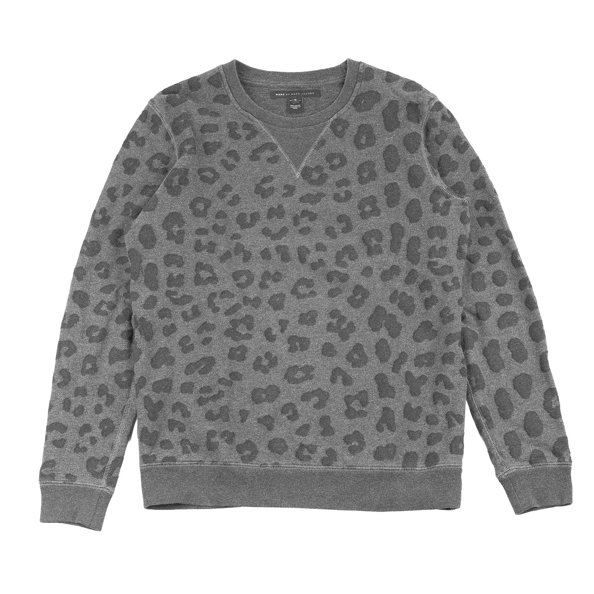 Marc by Marc Jacobs Grey Leopard Print Cotton Sweatshirt