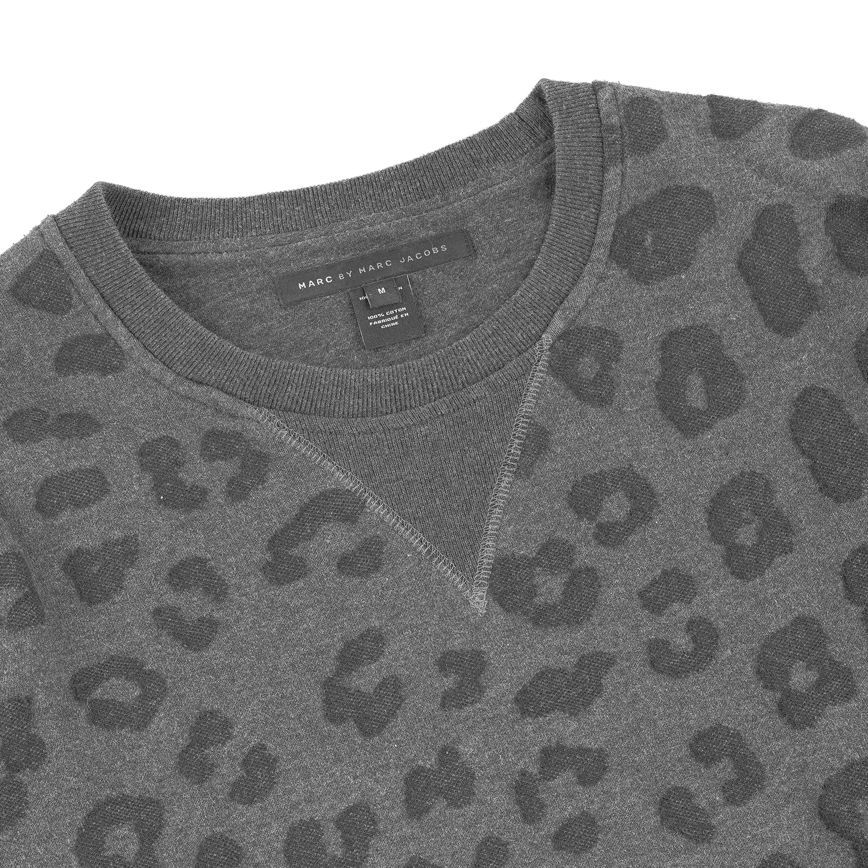 Marc by Marc Jacobs Grey Leopard Print Cotton Sweatshirt