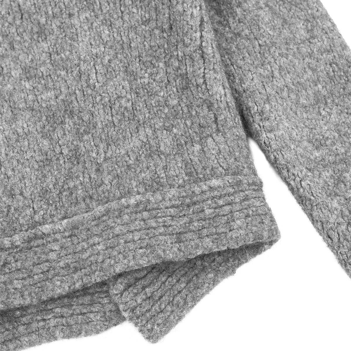 Diesel Grey Alpaca Wool Blend Braided Knit Cropped Cardigan