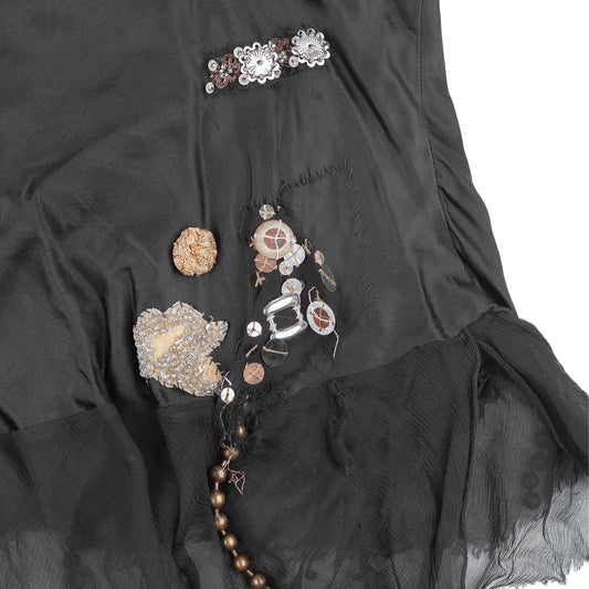 Anna Pianura Black Embellished Silk Camisole Top