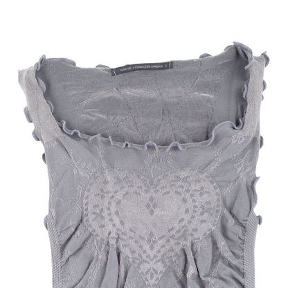 Marithé + François Girbaud Grey Jacquard Heart Ruched Tank Top