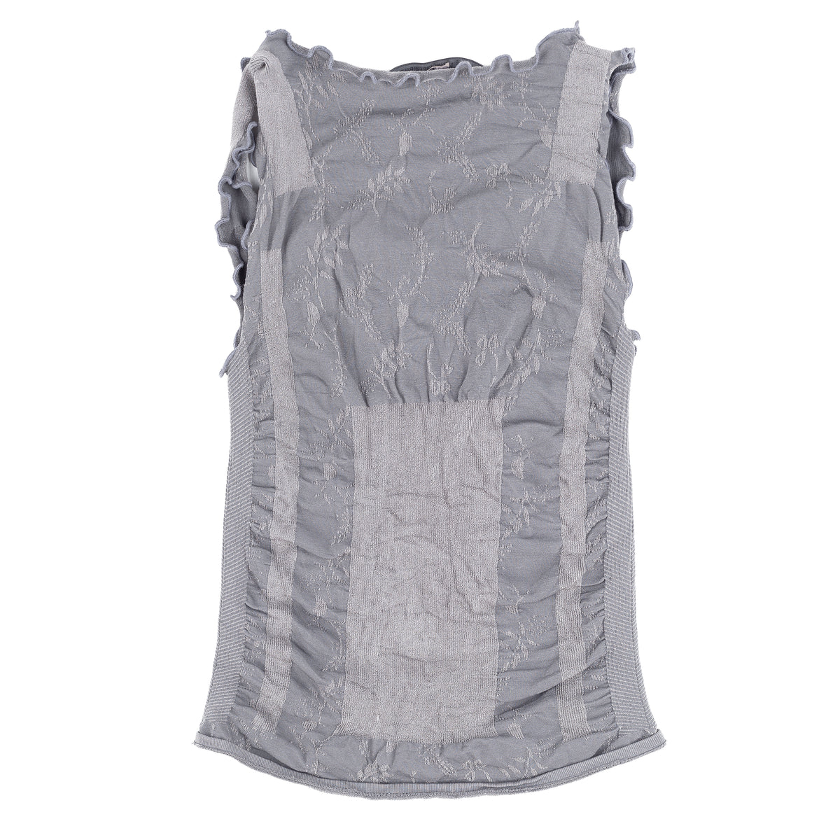 Marithé + François Girbaud Grey Jacquard Heart Ruched Tank Top