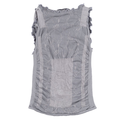Marithé + François Girbaud Grey Jacquard Heart Ruched Tank Top