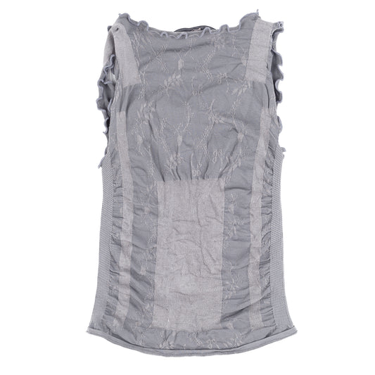 Marithé + François Girbaud Grey Jacquard Heart Ruched Tank Top
