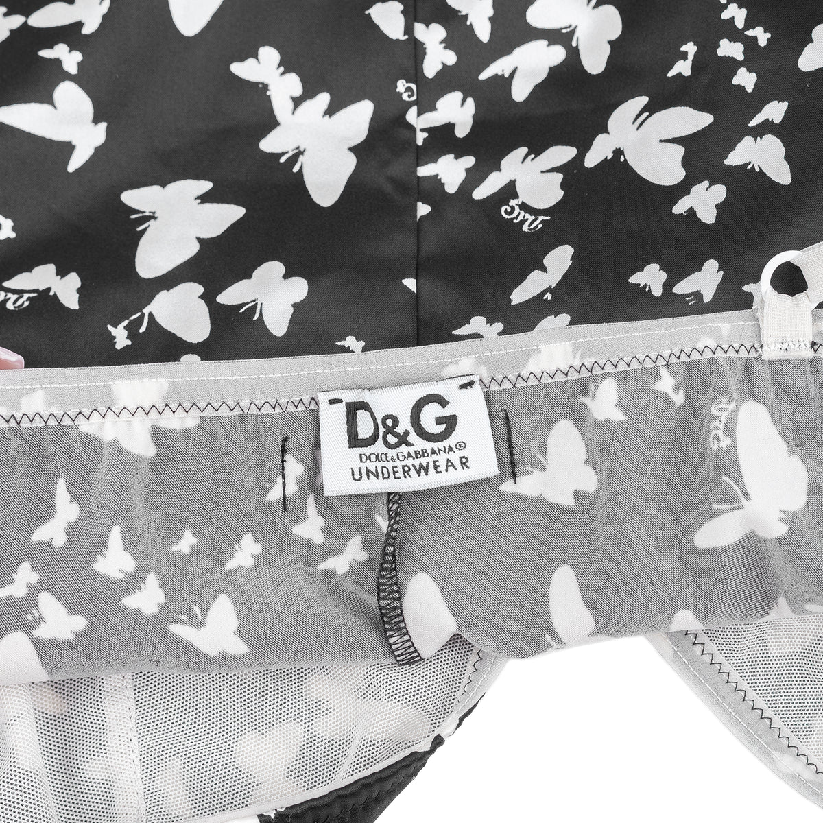 D&G Dolce & Gabbana Black & White Butterfly Print Camisole Top