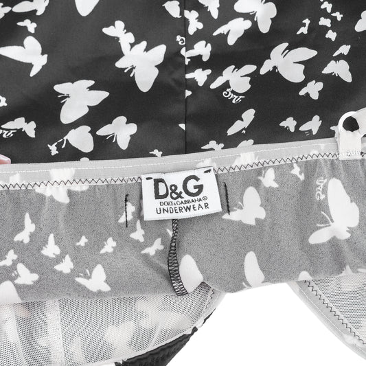 D&G Dolce & Gabbana Black & White Butterfly Print Camisole Top