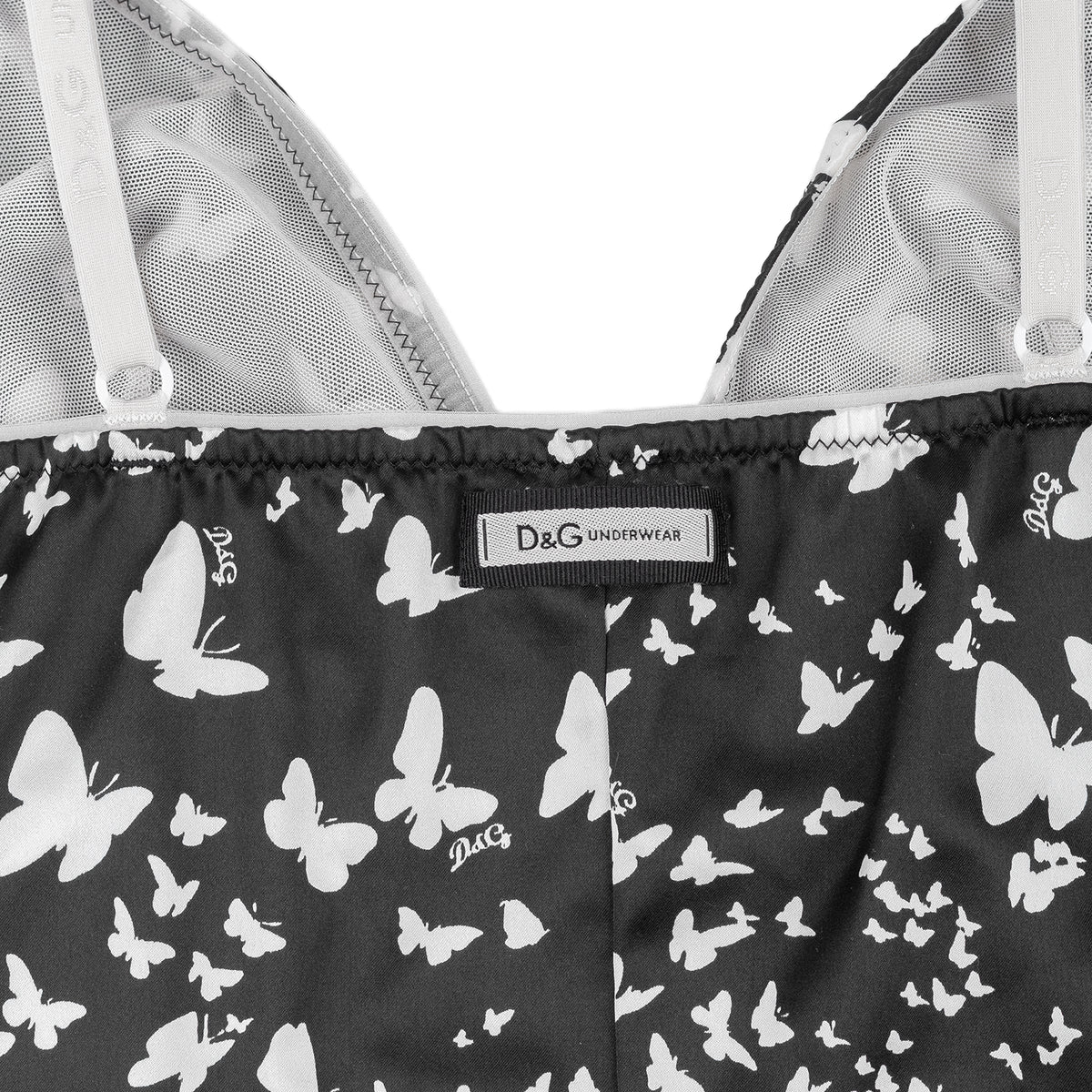 D&G Dolce & Gabbana Black & White Butterfly Print Camisole Top