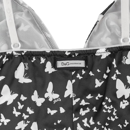 D&G Dolce & Gabbana Black & White Butterfly Print Camisole Top