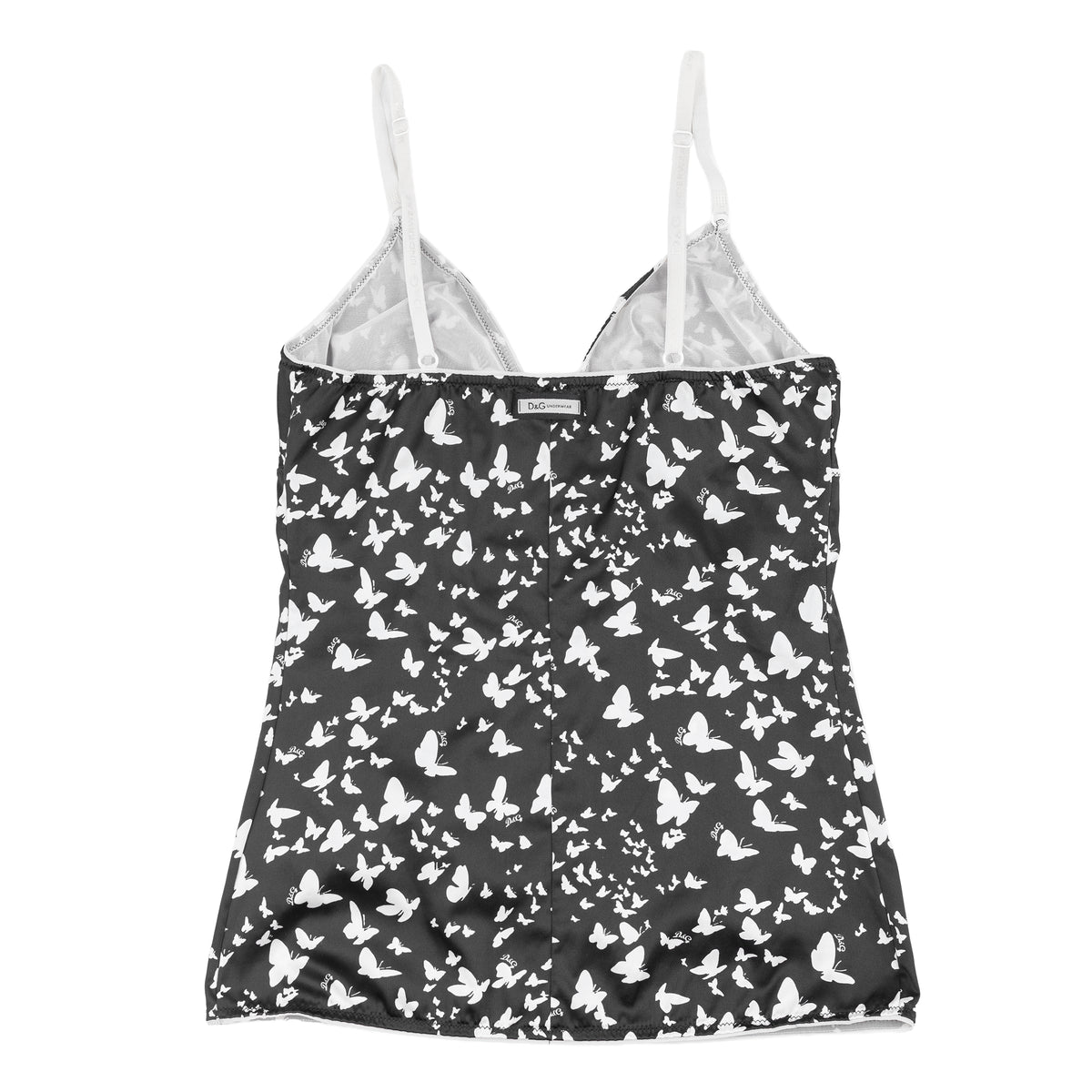 D&G Dolce & Gabbana Black & White Butterfly Print Camisole Top