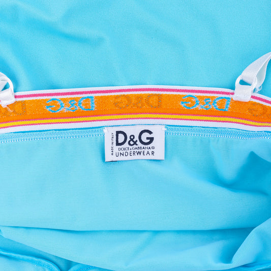 Dolce & Gabbana Vintage D&G Turquoise Blue Logo Strap Camisole Top