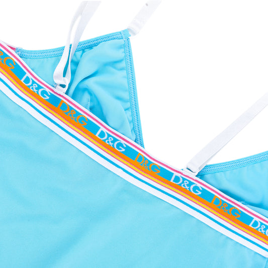Dolce & Gabbana Vintage D&G Turquoise Blue Logo Strap Camisole Top