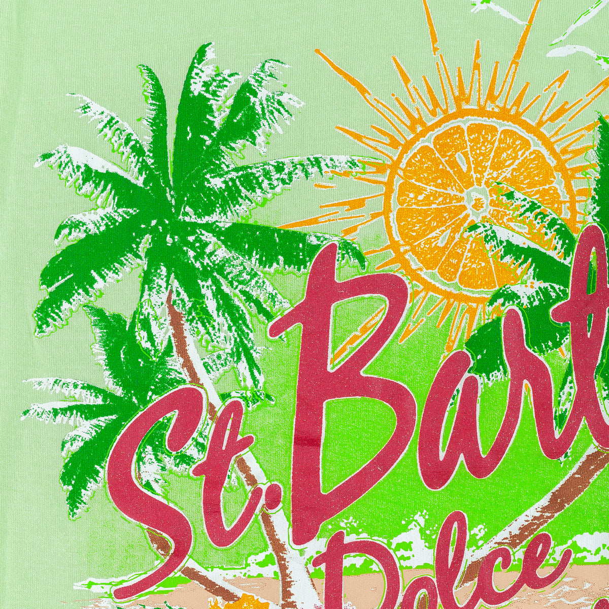 D&G Dolce & Gabbana Green St. Barth Tropical Graphic Top