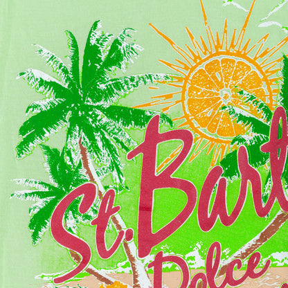 D&G Dolce & Gabbana Green St. Barth Tropical Graphic Top