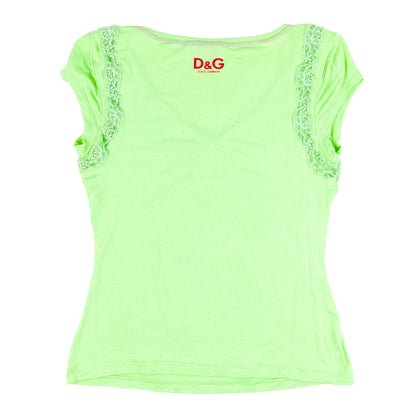 D&G Dolce & Gabbana Green St. Barth Tropical Graphic Top