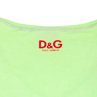 D&G Dolce & Gabbana Green St. Barth Tropical Graphic Top