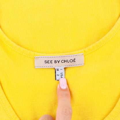 See by Chloé Yellow Logo Tank Top