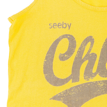 See by Chloé Yellow Logo Tank Top