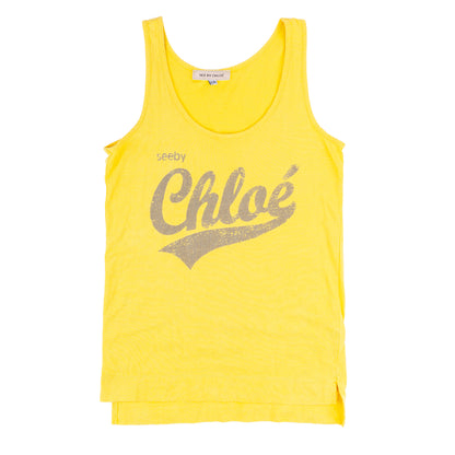 See by Chloé Yellow Logo Tank Top