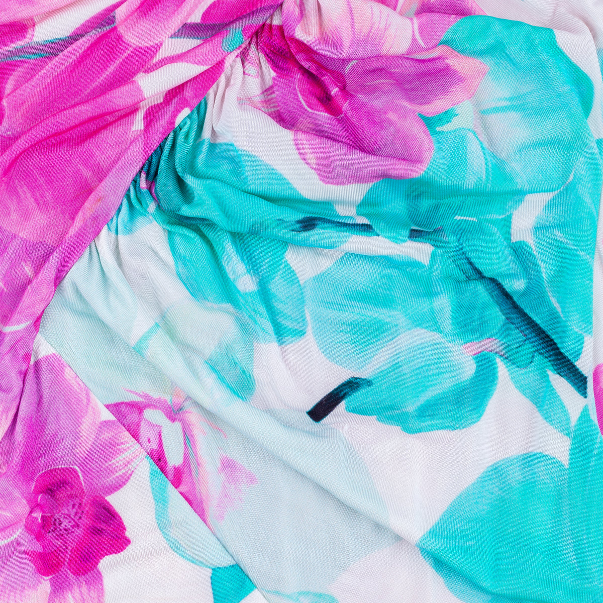 Versace Jeans Couture Pink & Turquoise Floral Halter Top